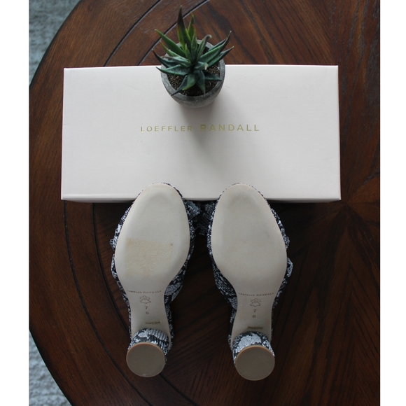 Loeffler Randall Emilia Sand Snake Knot Bow Mules - Picture 9 of 9